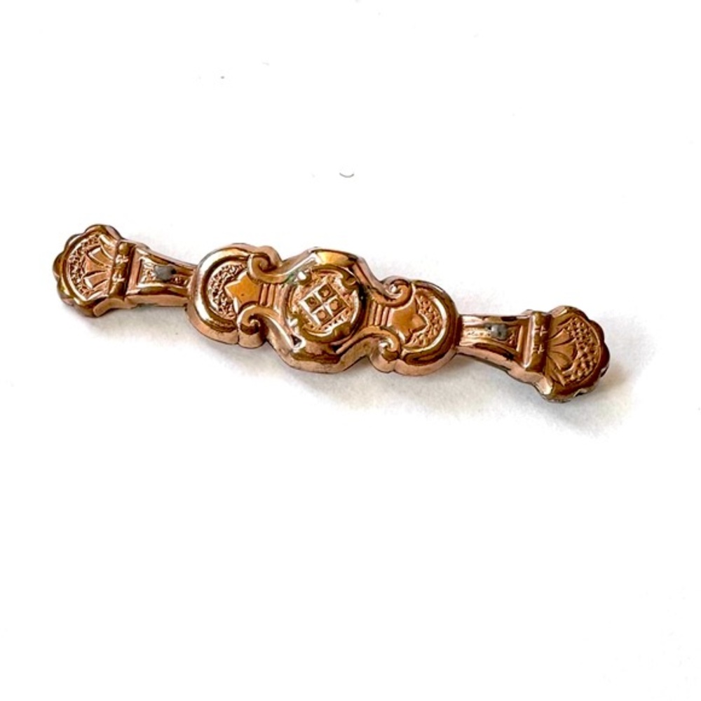Vintage Bar Brooch Victorian Gold Tone